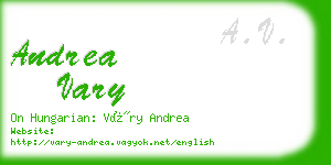 andrea vary business card